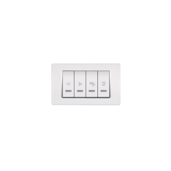 MODE Sklopka za kupatilo sa indikacijom 2x10+2x16A/250V - horiz. Bela - 66913.00
