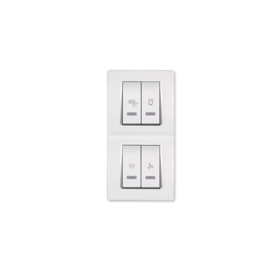 MODE Sklopka za kupatilo sa indikacijom 2x10+2x16A/250V - vertik. Bela - 66914.00