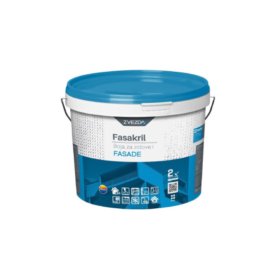 FASAKRIL Boja za zidove I fasade (na bazi vode) 2 lit FASAKRIL Boja za zidove I fasade (na bazi vode) 2 lit