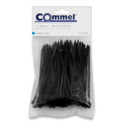 Vezica Commel 2.5 x 100 - Crna (100) / 365-102